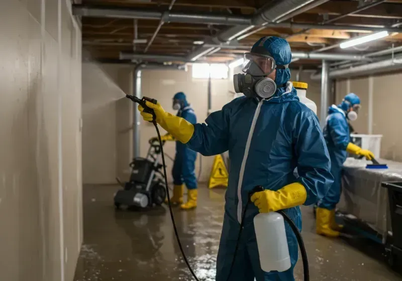 Basement Sanitization and Antimicrobial Treatment process in Archdale, NC