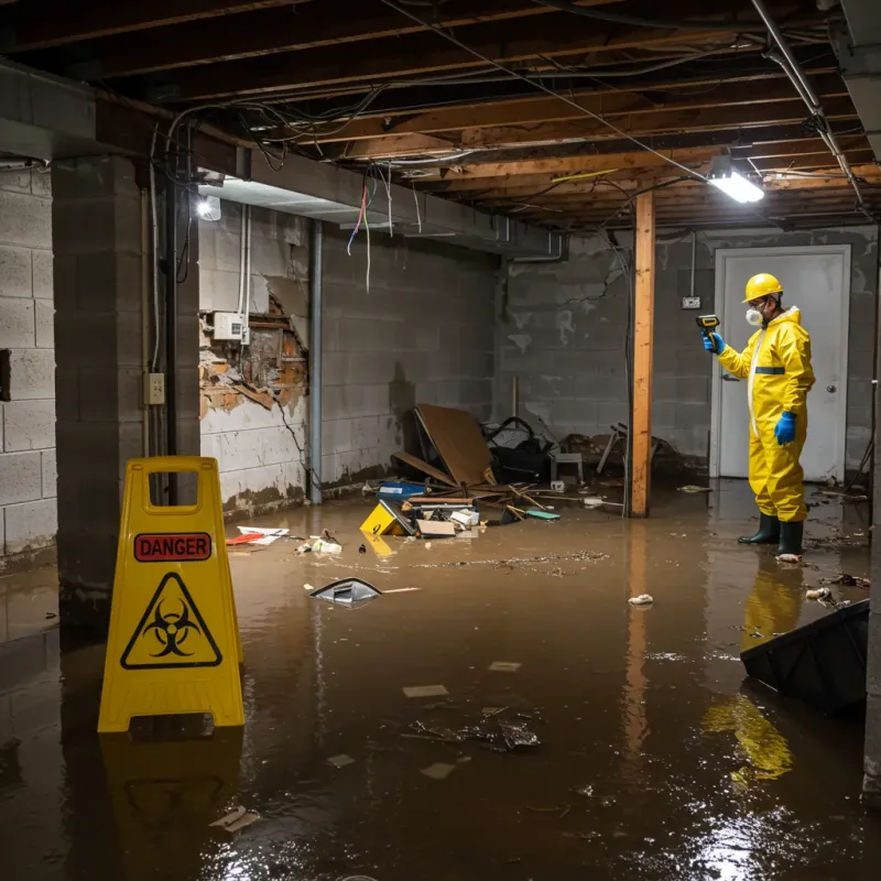 Flooded Basement Electrical Hazard in Archdale, NC Property