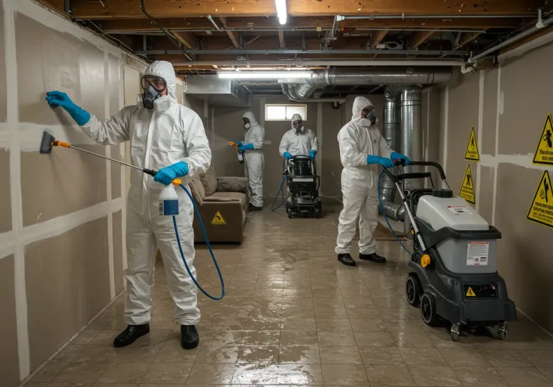 Basement Moisture Removal and Structural Drying process in Archdale, NC